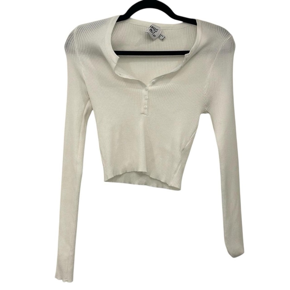 princesspolly white long sleeve knit top